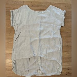 100% Linen Button-back Top